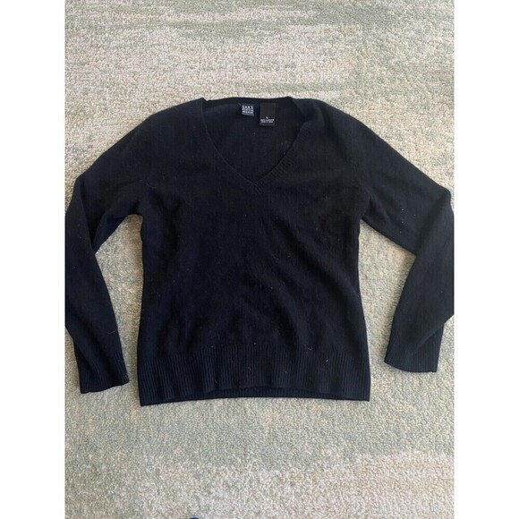 Saks Fifth 5th Ave Size Sm Black 100% Cashmere Long Sleeve Sweater - Picture 1 of 5